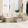 7-piece garden sofa set and beige synthetic rattan cushions by , Garden sets - Ref: Foro24-3254005, Price: 510,23 €, Discount: %