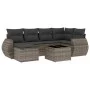7-piece garden sofa set with gray PE rattan cushions by , Garden sets - Ref: Foro24-3254007, Price: 447,71 €, Discount: %