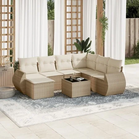 Garden sofa set with beige cushions 8 pcs PE rattan by , Garden sets - Ref: Foro24-3254045, Price: 570,68 €, Discount: %