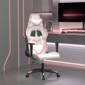 Weißer und rosafarbener Gaming-Stuhl aus Kunstleder von , Gaming-Stühle - Ref: Foro24-3143673, Preis: 114,96 €, Rabatt: %
