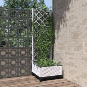 Weißer Gitter-Pflanzkasten aus PP, 40 x 40 x 121,5 cm von , Töpfe und Pflanzgefäße - Ref: Foro24-153279, Preis: 42,77 €, Raba...