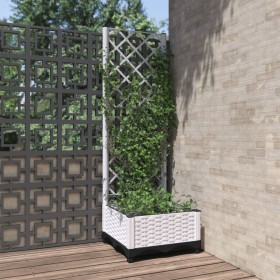 Weißer Gitter-Pflanzkasten aus PP, 40 x 40 x 121,5 cm von , Töpfe und Pflanzgefäße - Ref: Foro24-153279, Preis: 39,62 €, Raba...