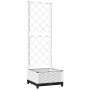 White PP trellis planter 40x40x121.5 cm by , Pots and planters - Ref: Foro24-153279, Price: 39,62 €, Discount: %