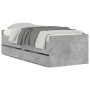 Concrete gray bed frame with drawers 90x190 cm by , Beds and slatted bases - Ref: Foro24-3207353, Price: 166,39 €, Discount: %