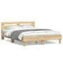 Cama con cabecero madera de ingeniería roble Sonoma 150x200 cm de , Camas y somieres - Ref: Foro24-3207415, Precio: 123,60 €,...