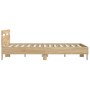 Sonoma oak engineered wood bed with headboard 150x200 cm by , Beds and slatted bases - Ref: Foro24-3207415, Price: 125,20 €, ...