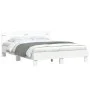 White engineered wood bed frame with headboard 140x200cm by , Beds and slatted bases - Ref: Foro24-3207420, Price: 117,10 €, ...