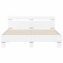 White engineered wood bed frame with headboard 140x200cm by , Beds and slatted bases - Ref: Foro24-3207420, Price: 118,50 €, ...