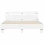 White engineered wood bed frame with headboard 140x200cm by , Beds and slatted bases - Ref: Foro24-3207420, Price: 117,10 €, ...