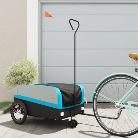 Remolque para bicicleta hierro negro y azul 45 kg de , Remolques para bicicletas - Ref: Foro24-94072, Precio: 90,04 €, Descue...