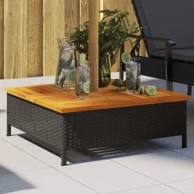 Cubierta para base sombrilla ratán PE acacia negro 70x70x25 cm by , Parasol accessories - Ref: Foro24-365952, Price: 72,22 €,...