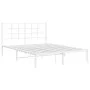 Metal bed frame with white headboard 135x190 cm by , Beds and slatted bases - Ref: Foro24-355609, Price: 81,98 €, Discount: %