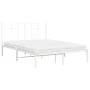 Metal bed frame with white headboard 135x190 cm by , Beds and slatted bases - Ref: Foro24-355609, Price: 81,98 €, Discount: %