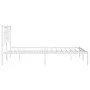 Metal bed frame with white headboard 135x190 cm by , Beds and slatted bases - Ref: Foro24-355609, Price: 81,98 €, Discount: %