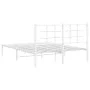 Metal bed frame with white headboard 135x190 cm by , Beds and slatted bases - Ref: Foro24-355609, Price: 81,98 €, Discount: %