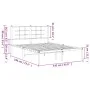Metal bed frame with white headboard 135x190 cm by , Beds and slatted bases - Ref: Foro24-355609, Price: 81,98 €, Discount: %