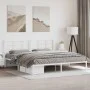 Estructura de cama de metal con cabecero blanco 193x203 cm de , Camas y somieres - Ref: Foro24-355616, Precio: 89,96 €, Descu...