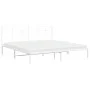 Estructura de cama de metal con cabecero blanco 193x203 cm de , Camas y somieres - Ref: Foro24-355616, Precio: 89,96 €, Descu...