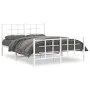 Metallbettgestell mit weißem Kopf- und Fußteil, 140x190 cm. von , Betten und Lattenroste - Ref: Foro24-355628, Preis: 89,59 €...