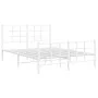 Metallbettgestell mit weißem Kopf- und Fußteil, 140x190 cm. von , Betten und Lattenroste - Ref: Foro24-355628, Preis: 89,59 €...