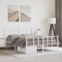 Metal bed frame with white headboard and footboard 140x190 cm by , Beds and slatted bases - Ref: Foro24-355628, Price: 90,73 ...