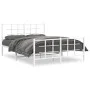 Metallbettgestell mit weißem Kopf- und Fußteil, 140x190 cm. von , Betten und Lattenroste - Ref: Foro24-355628, Preis: 89,59 €...