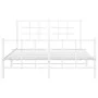 Metallbettgestell mit weißem Kopf- und Fußteil, 140x190 cm. von , Betten und Lattenroste - Ref: Foro24-355628, Preis: 89,59 €...