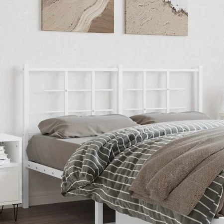 Cabecero de metal blanco 135 cm de , Cabeceros y pies de cama - Ref: Foro24-355642, Precio: 38,18 €, Descuento: %