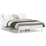 White pine wood bed frame with headboard 150x200cm by , Beds and slatted bases - Ref: Foro24-842643, Price: 132,12 €, Discoun...