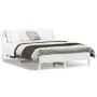 White pine wood bed frame with headboard 150x200cm by , Beds and slatted bases - Ref: Foro24-842643, Price: 130,98 €, Discoun...