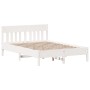 Estructura de cama con cabecero madera de pino blanco 150x200cm