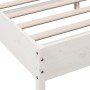 Bettgestell aus weißem Kiefernholz mit Kopfteil 150 x 200 cm von , Betten und Lattenroste - Ref: Foro24-842643, Preis: 132,18...