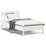 White pine wood bed frame with headboard 100x200cm by , Beds and slatted bases - Ref: Foro24-842655, Price: 97,25 €, Discount: %