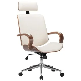 Office chair with headrest cream wood synthetic leather by vidaXL, Office chairs - Ref: Foro24-283136, Price: 254,32 €, Disco...
