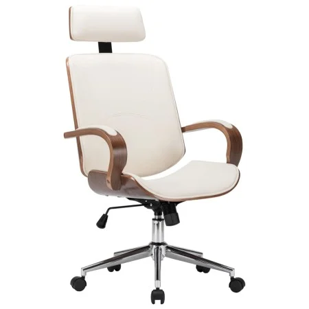 Office chair with headrest cream wood synthetic leather by vidaXL, Office chairs - Ref: Foro24-283136, Price: 254,32 €, Disco...