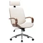 Office chair with headrest cream wood synthetic leather by vidaXL, Office chairs - Ref: Foro24-283136, Price: 254,32 €, Disco...