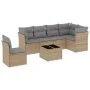 Set sofás de jardín 7 piezas y cojines ratán sintético beige by , Garden sets - Ref: Foro24-3249548, Price: 431,86 €, Discoun...