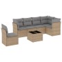 Set sofás de jardín 7 piezas y cojines ratán sintético beige by , Garden sets - Ref: Foro24-3249548, Price: 437,71 €, Discoun...
