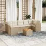 Juego de sofás de jardín con cojines beige 8 pzas ratán PE by , Garden sets - Ref: Foro24-3258215, Price: 531,26 €, Discount: %