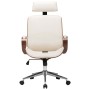 Office chair with headrest cream wood synthetic leather by vidaXL, Office chairs - Ref: Foro24-283136, Price: 259,64 €, Disco...