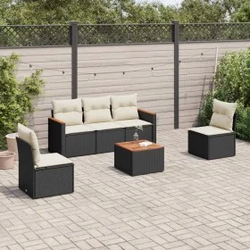 6-piece garden sofa set with black synthetic rattan cushions by , Garden sets - Ref: Foro24-3258255, Price: 325,91 €, Discoun...