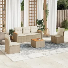 Juego de sofás jardín con cojines 6 pzas ratán sintético beige by , Garden sets - Ref: Foro24-3258257, Price: 389,64 €, Disco...