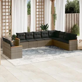 Gartensofa-Set, 10-teilig, mit grauen Polstern aus synthetischem Rattan von , Gartensets - Ref: Foro24-3258518, Preis: 622,67...
