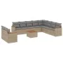 Gartensofa-Set 11-teilig mit beigen Polstern aus synthetischem Rattan von , Gartensets - Ref: Foro24-3258524, Preis: 709,81 €...