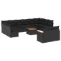 Gartensofa-Set und Kissen, 13-teilig, aus schwarzem Kunststoff-Rattan. von , Gartensets - Ref: Foro24-3258849, Preis: 826,16 ...