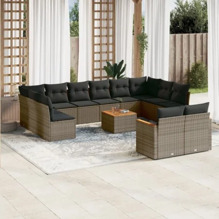 Set sofás de jardín con cojines 13 piezas ratán sintético gris by , Garden sets - Ref: Foro24-3258854, Price: 798,27 €, Disco...
