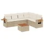 Set sofás de jardín 7 piezas y cojines ratán sintético beige de , Conjuntos de jardín - Ref: Foro24-3259251, Precio: 493,57 €...