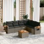 Set de sofás de jardín 7 piezas con cojines ratán PE gris by , Garden sets - Ref: Foro24-3259253, Price: 439,70 €, Discount: %