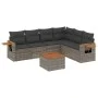 Set de sofás de jardín 7 piezas con cojines ratán PE gris by , Garden sets - Ref: Foro24-3259253, Price: 432,84 €, Discount: %