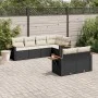 Set de comedor de jardín 7 pzas y cojines ratán sintético negro by , Garden sets - Ref: Foro24-3259382, Price: 491,74 €, Disc...
